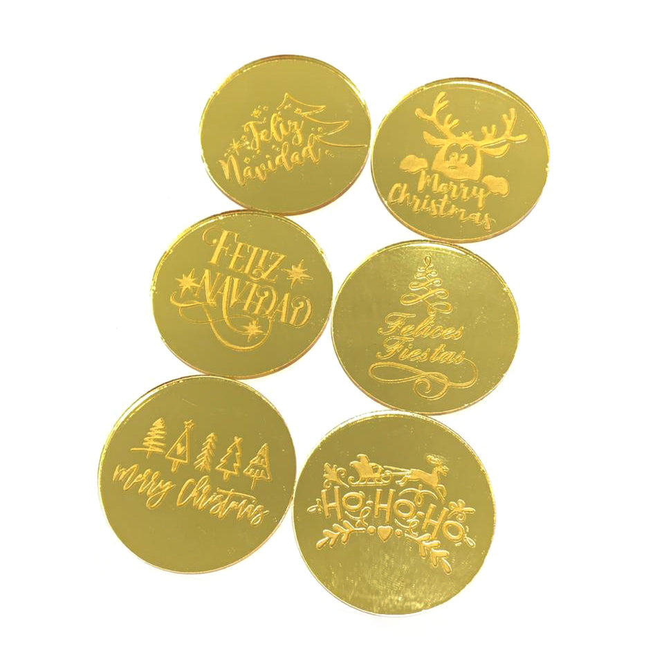Moneda Decorativa Navidad x6und