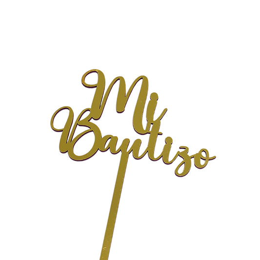 Topper Mi Bautizo Pequeño Dorado REF: R96-14