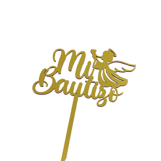 Topper Mi Bautizo Pequeño Dorado REF: R99-14