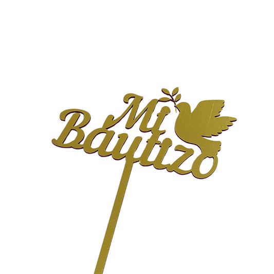 Topper Mi Bautizo Pequeño Dorado REF: R101-14