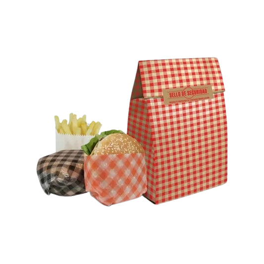 Bolsa Papel Kraft Roja Deluxe x50und