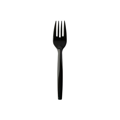 Tenedor Plástico Negro x100und