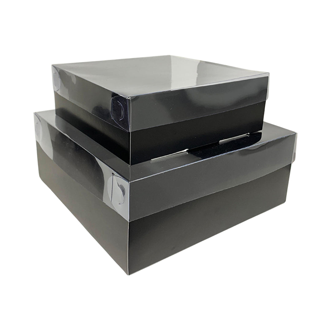Caja Base Negra Tapa Acetato x1und