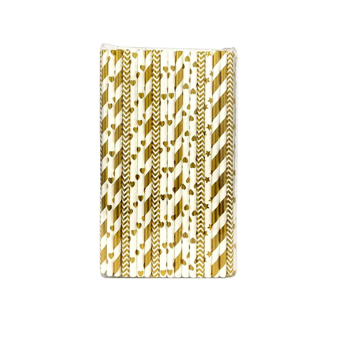 Pitillos Dorados Metalizados x100und