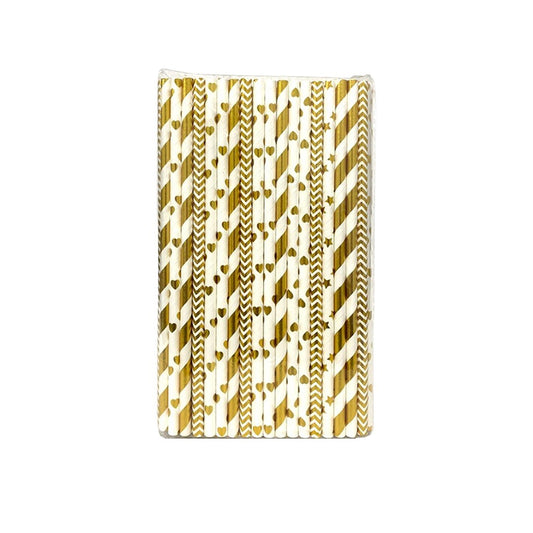 Pitillos Dorados Metalizados x100und