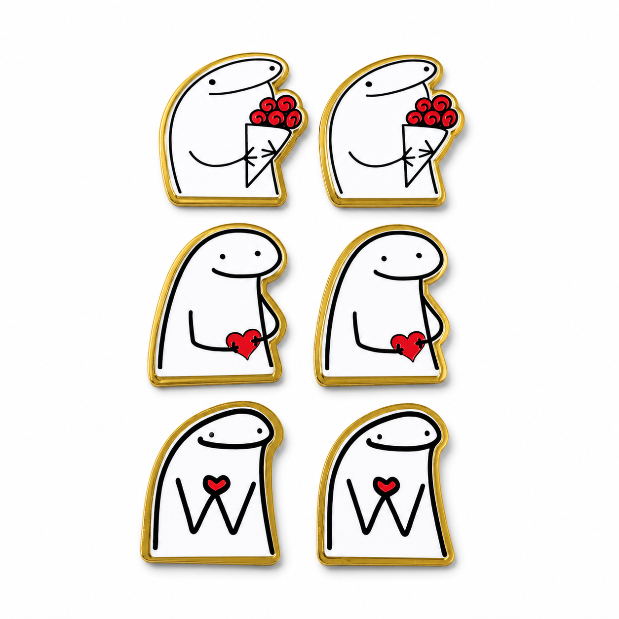 Aplique Flork Corazones x6 unidades, fotografía de producto con fondo blanco