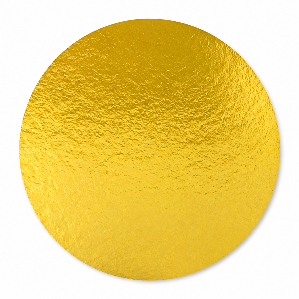 Blonda redonda dorada de 30 cm para tortas, fotografía profesional sobre fondo blanco