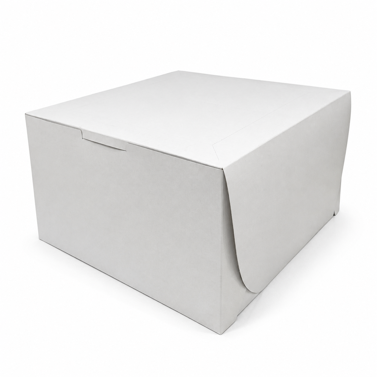 Caja blanca alta para pudín de 1 libra, fotografía profesional sobre fondo blanco