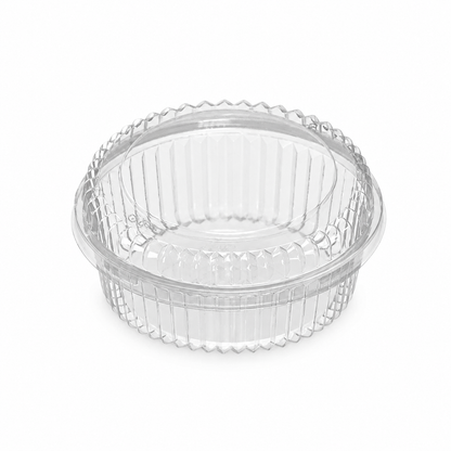 Contenedor transparente Mini Pack S con tapa separada, fotografía profesional sobre fondo blanco