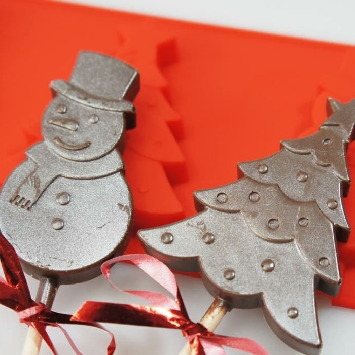Molde Silicona Colombina Muñeco de Nieve/Árbol x4cav