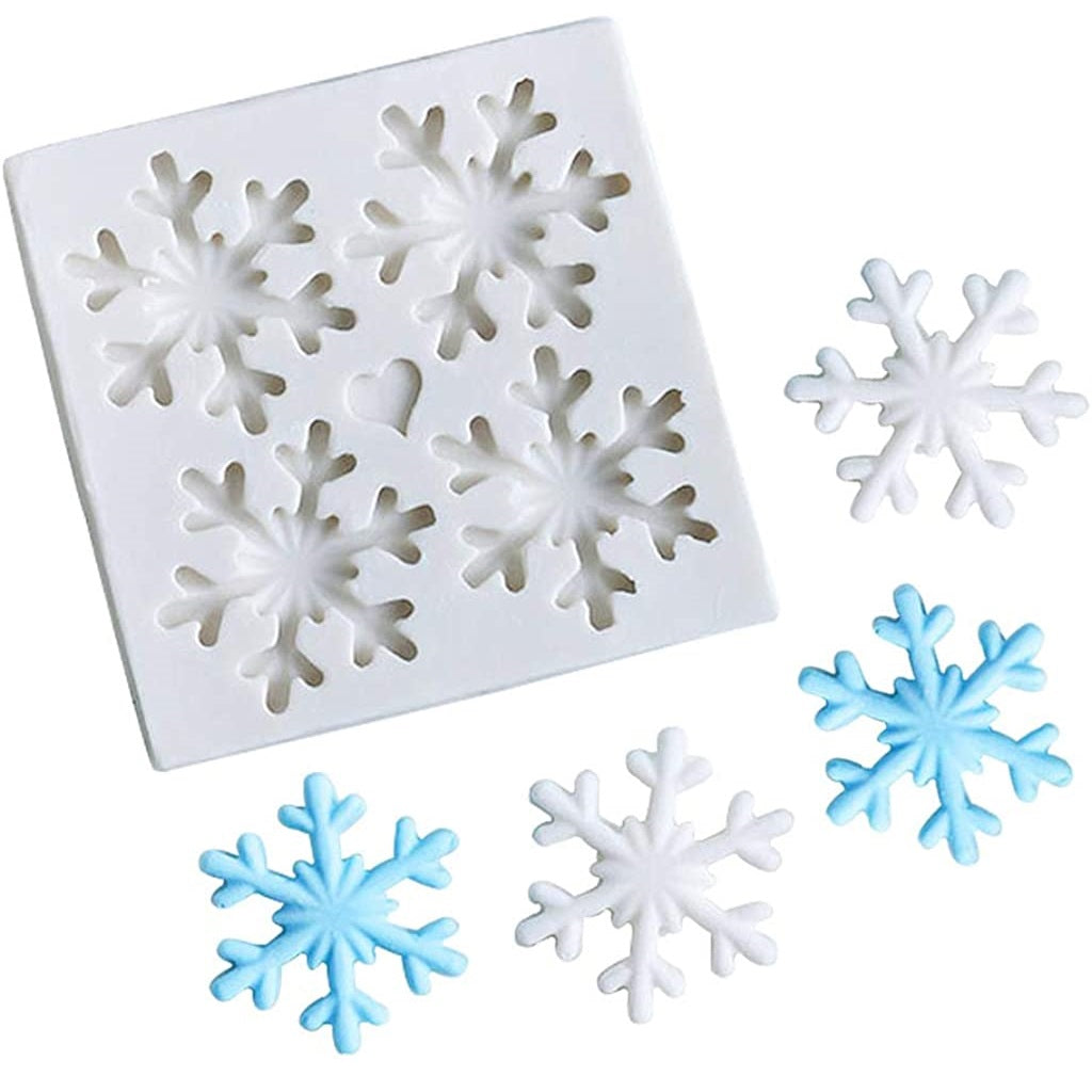 Molde Silicona Copo de Nieve x4cav