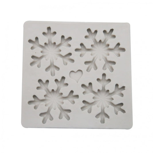 Molde Silicona Copo de Nieve x4cav