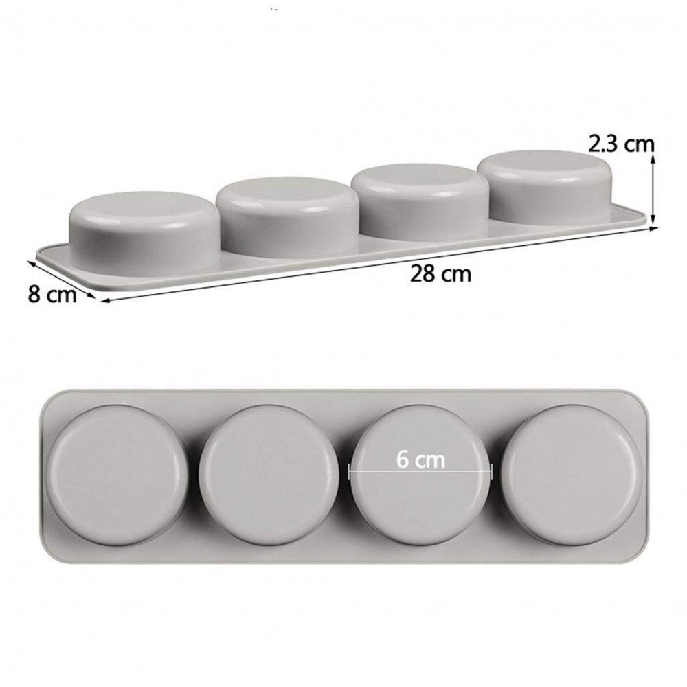 Molde Silicona Jabón Redondo x4cav