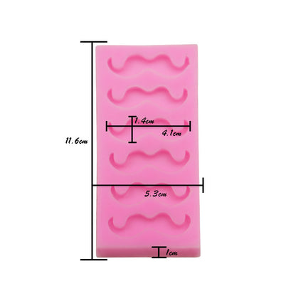 Molde Silicona Bigotes x6cav