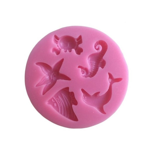 Molde Silicona Animalitos de Mar x5cav