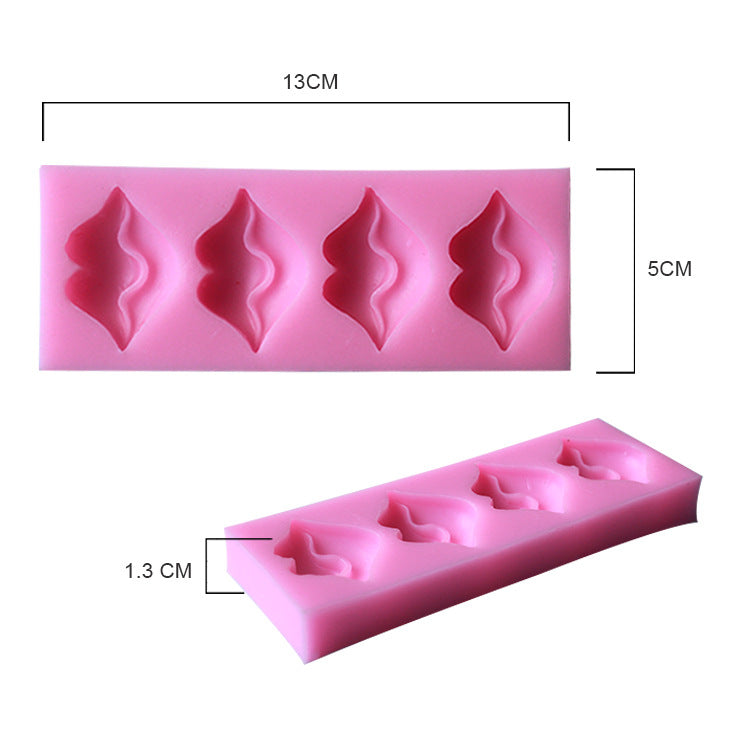 Molde Silicona Labios x 4cav