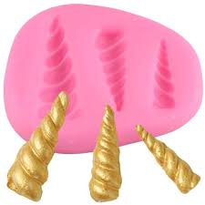 Molde Silicona Cuernos de Unicornio x3 cav
