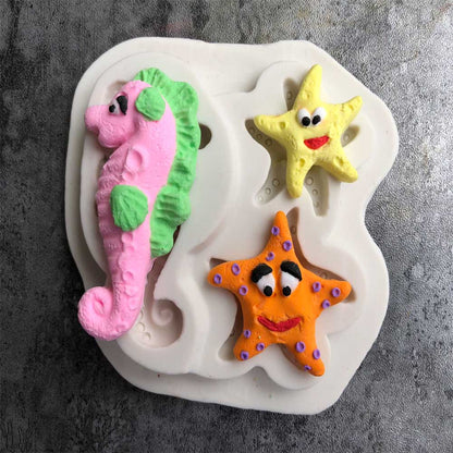 Molde Silicona Caballito/ Estrella de mar x3cav