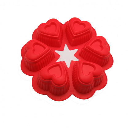 Molde Silicona Mini Torta Corazón x6cav