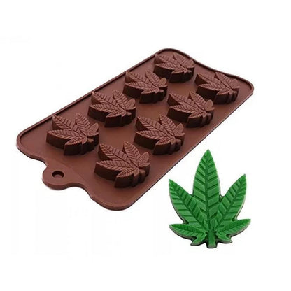 Molde Silicona Choco Marihuana x8cav