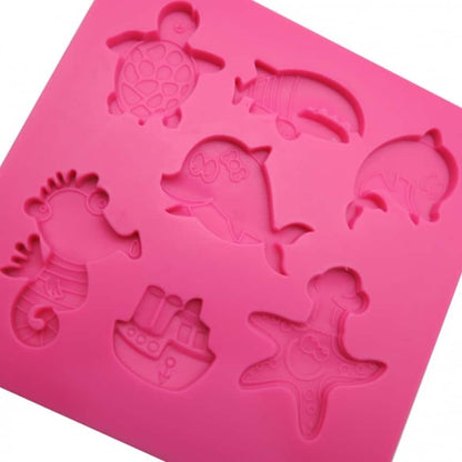 Molde Silicona Animalitos de Mar x7cav
