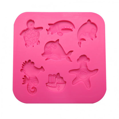 Molde Silicona Animalitos de Mar x7cav