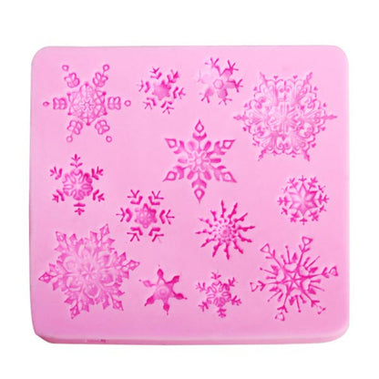 Molde Silicona Copos de Nieve x13 cav