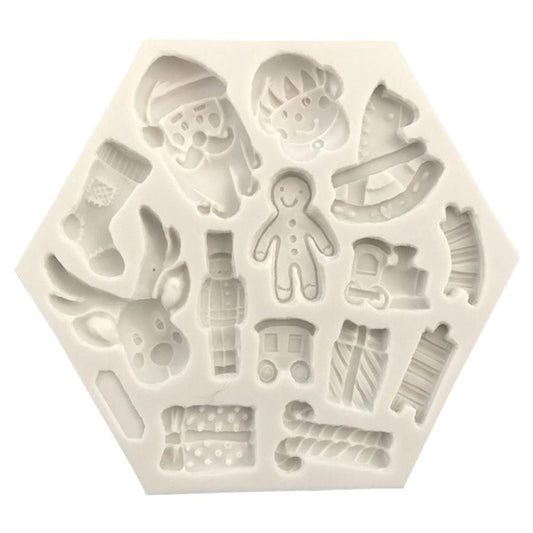 Molde Silicona Figuras de Navidad Variado x14cav