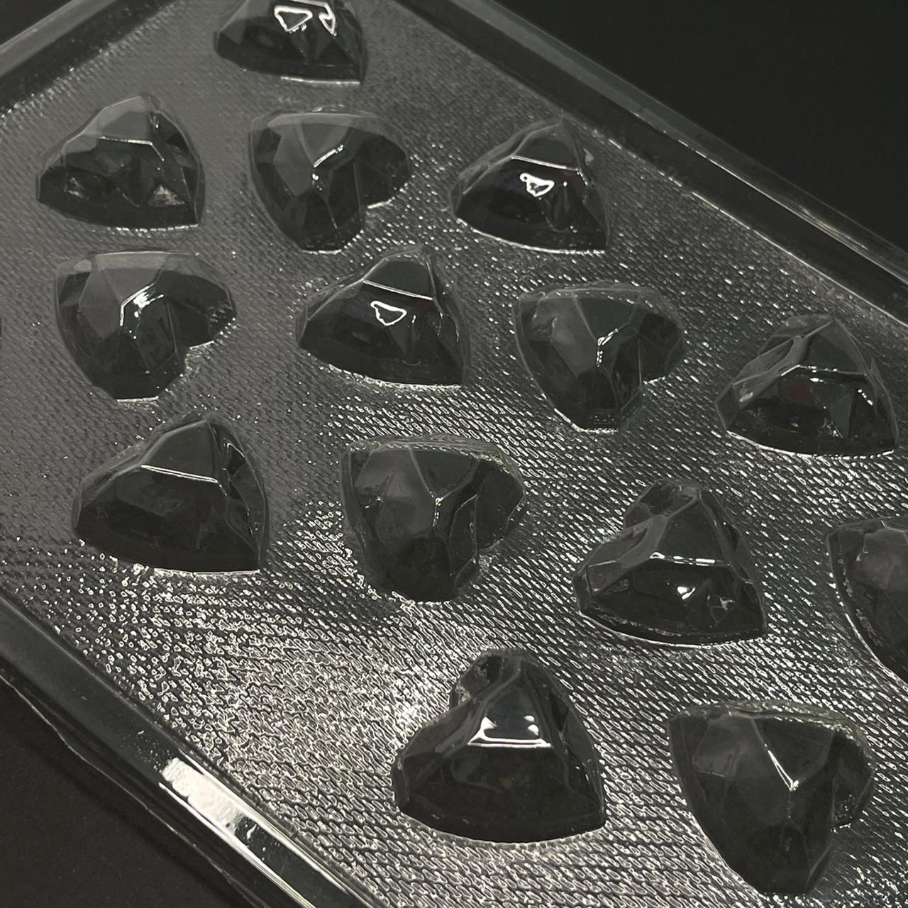 Molde de Acetato Corazón Facetado x15cav