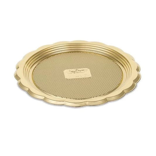 Plato Dorado Borde Flor 18cm x1und