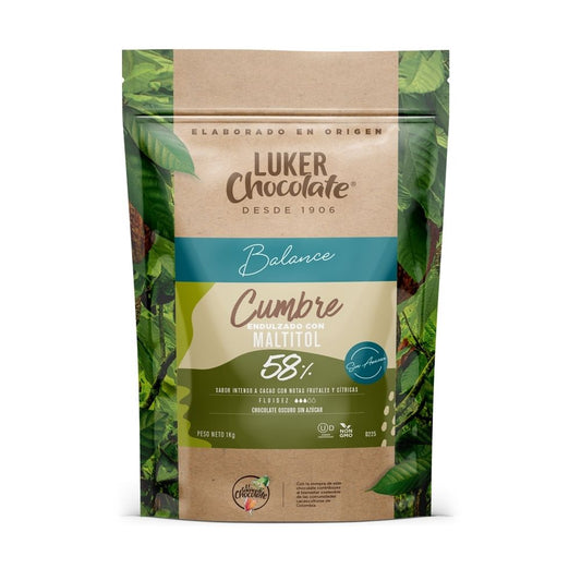 Chocolate Luker Cumbre 58% Sin Azúcar X1Kg