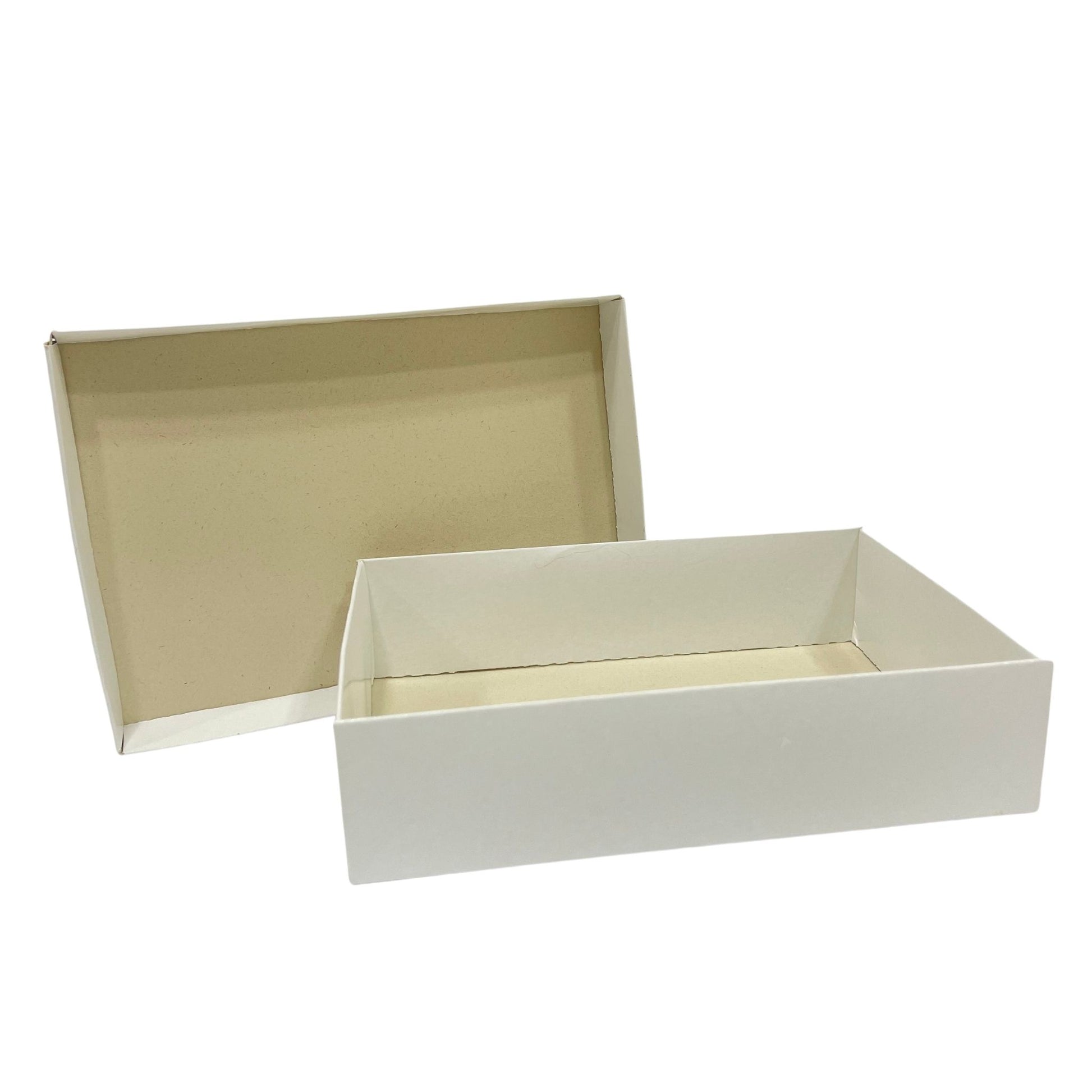 Caja Base + Tapa Color Blanco (22.5x15x5.5cm) – Dispropan Caribe Ltda