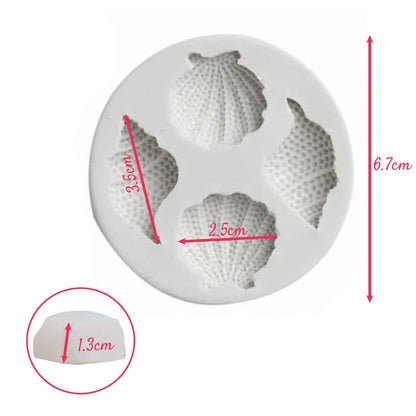 Molde Silicona Conchas y Caracoles x4Cav