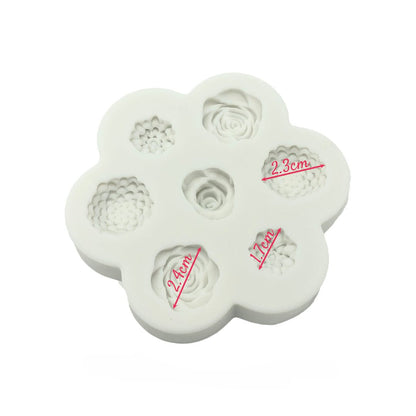 Molde Silicona Flores Mini x7cav