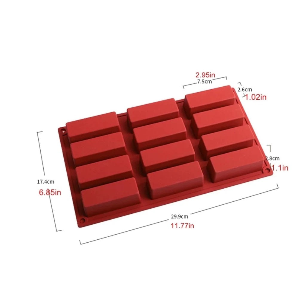 Molde Silicona Rectangular x12cav