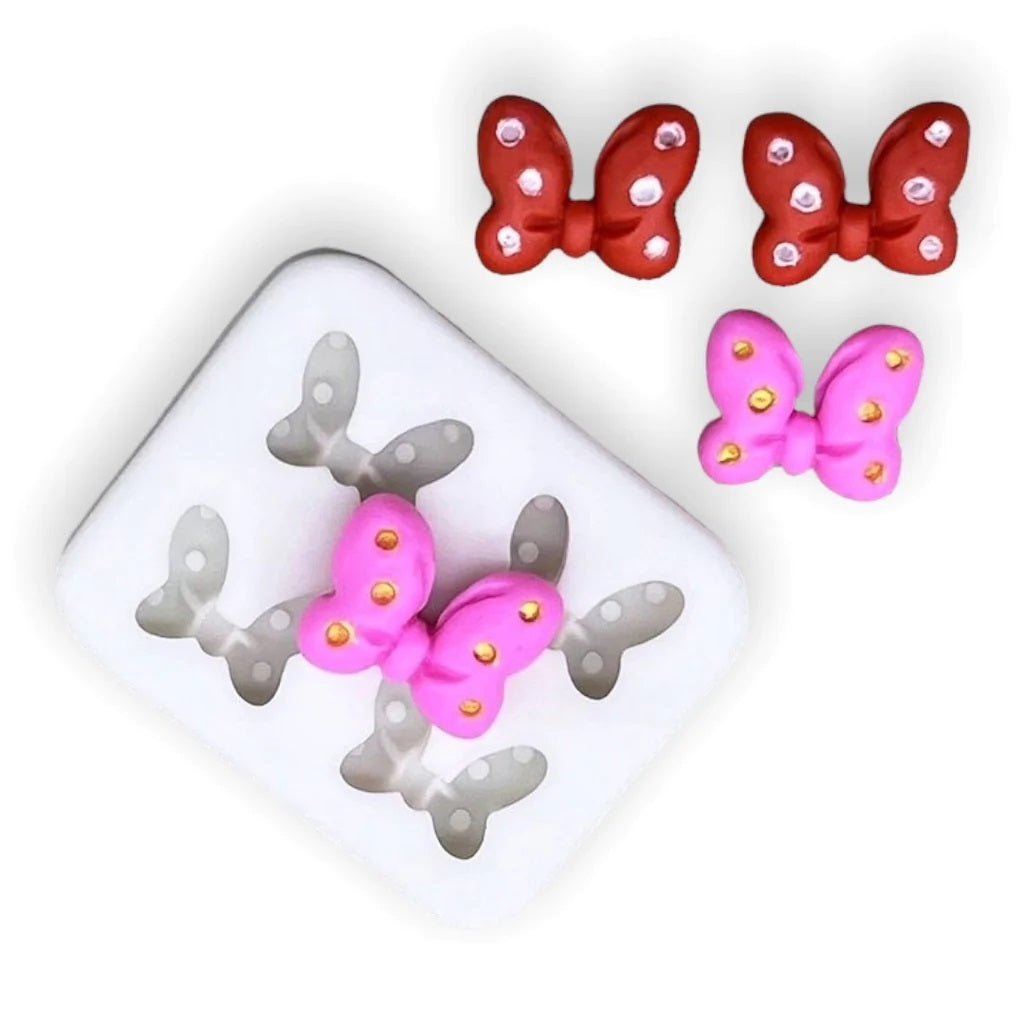 Molde Silicona Lazos Minnie Mouse Pequeños x4cav