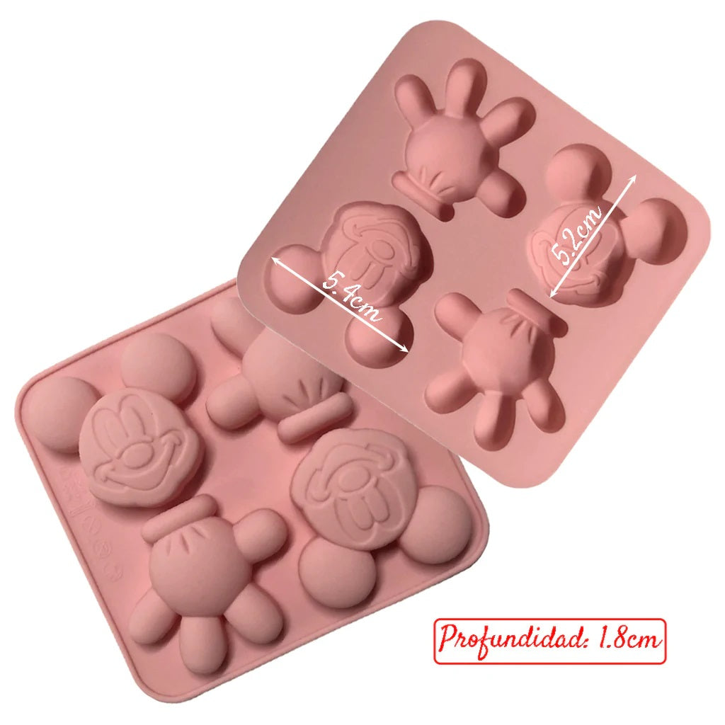 Molde Silicona Mickey x4cav