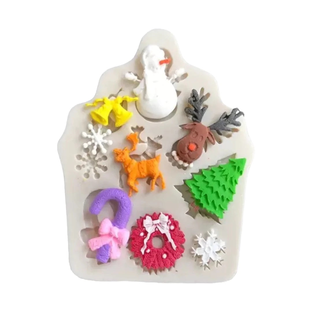 Molde Silicona Fiesta Navidad x9cav