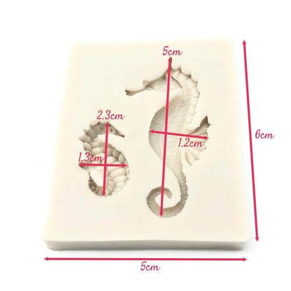 Molde Silicona Caballitos de Mar x2cav