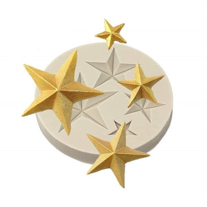 Molde Silicona Estrellas x4cav