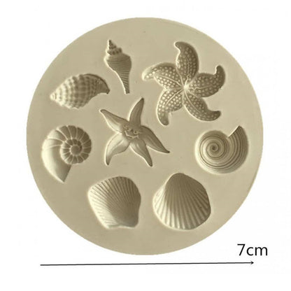 Molde Silicona Conchas de Mar x8cav