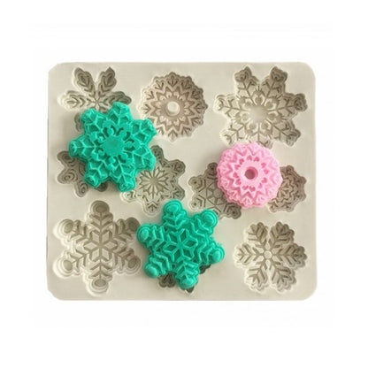 Molde Silicona Copos de Nieve x10 cav