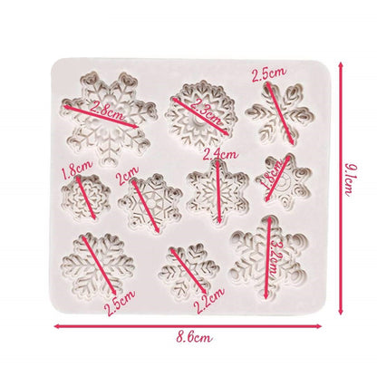 Molde Silicona Copos de Nieve x10 cav
