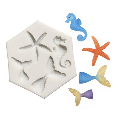 Molde Silicona Fiesta Marina x4cav