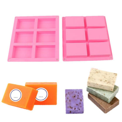 Molde Silicona Jabón Rectangular Grande x6cav