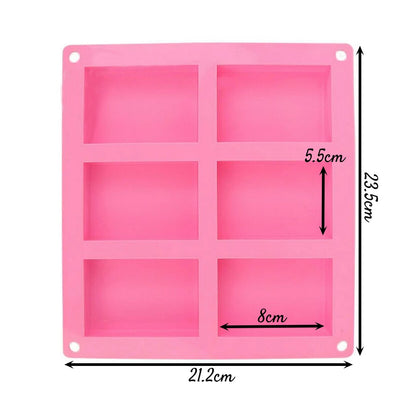 Molde Silicona Jabón Rectangular Grande x6cav
