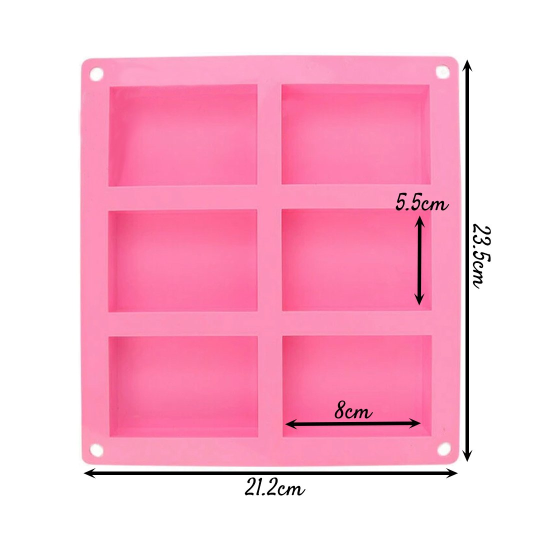 Molde Silicona Jabón Rectangular Grande x6cav