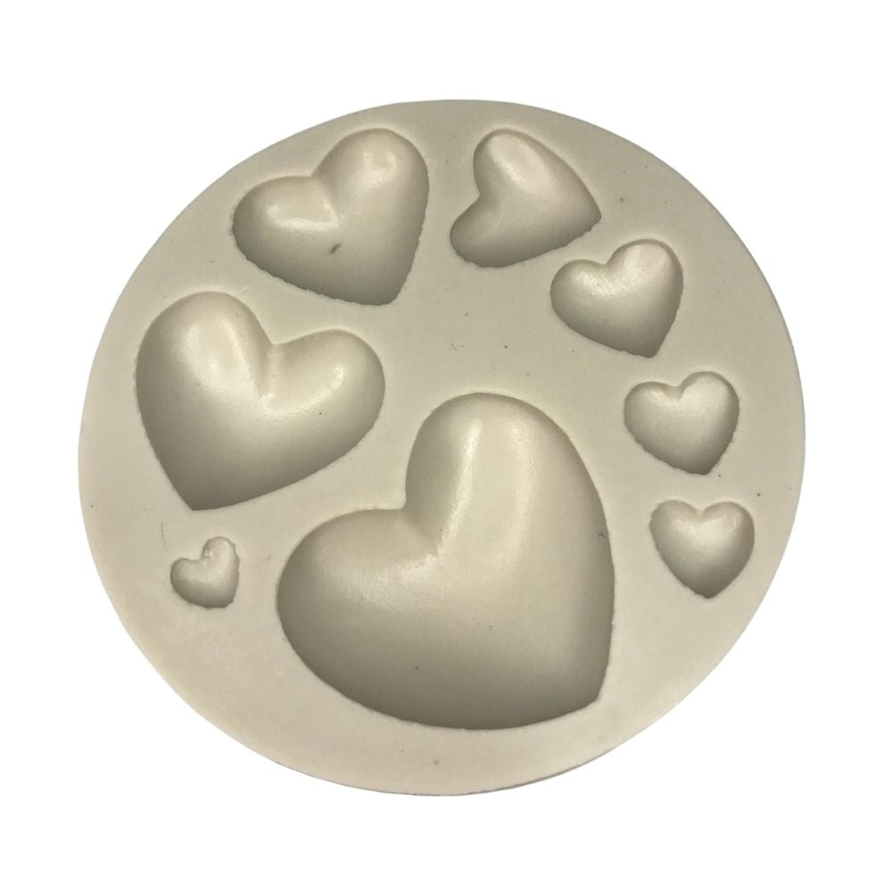 Molde Silicona Corazones Mini x8cav